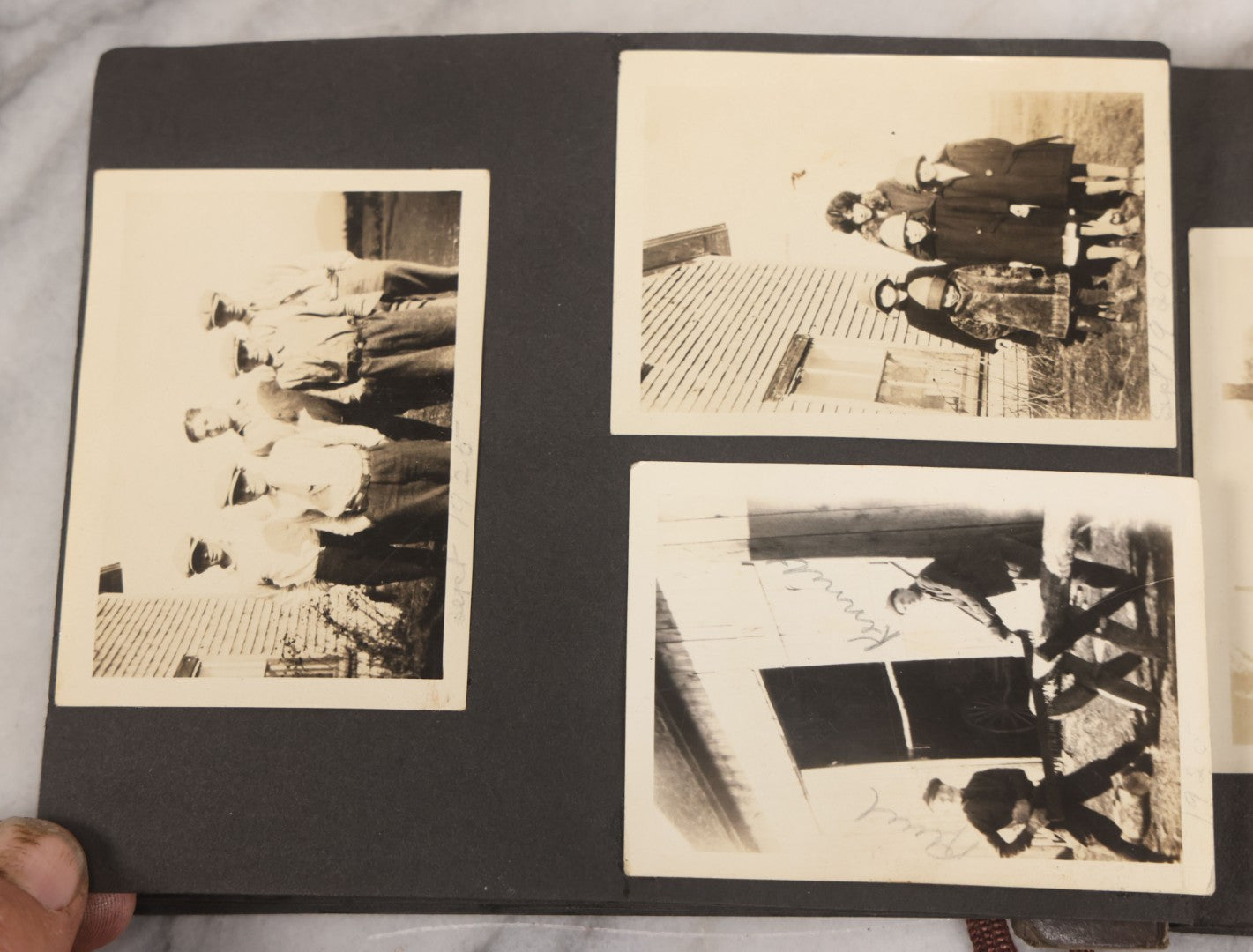 Lot 066 - Antique Snapshot Photo Album With 60+ Photographs, Mostly Of Children, Including Boys Posing On Top Of Eastman Heater Railroad Car, Other Outings From 1925 To 1926, Note No Covers