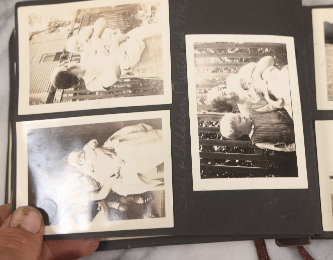 Lot 066 - Antique Snapshot Photo Album With 60+ Photographs, Mostly Of Children, Including Boys Posing On Top Of Eastman Heater Railroad Car, Other Outings From 1925 To 1926, Note No Covers