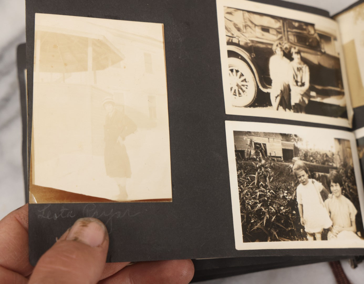 Lot 066 - Antique Snapshot Photo Album With 60+ Photographs, Mostly Of Children, Including Boys Posing On Top Of Eastman Heater Railroad Car, Other Outings From 1925 To 1926, Note No Covers