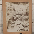 Lot 067 - Antique Boarded Occupational Photograph Of Group Of Seven Miners Posing In Quarry, Holding Sledgehammers And Other Tools