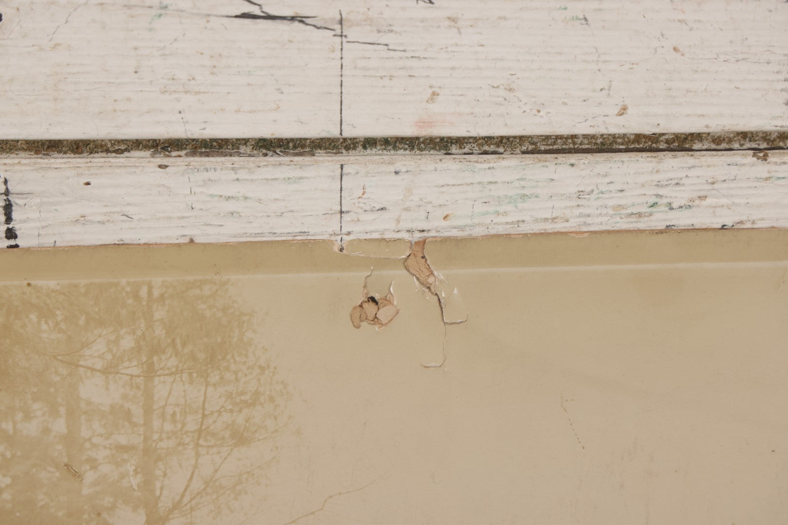 Lot 068 - Antique Boarded Occupational Photograph Of Group Of Lumber Workers Posing At A Lumber Camp In Mifflin County, Pennsylvania, Partial Identification On Verso Of "Grandpa Hoff", Bicycle And Horse In Photo, Note Cracking And Wear