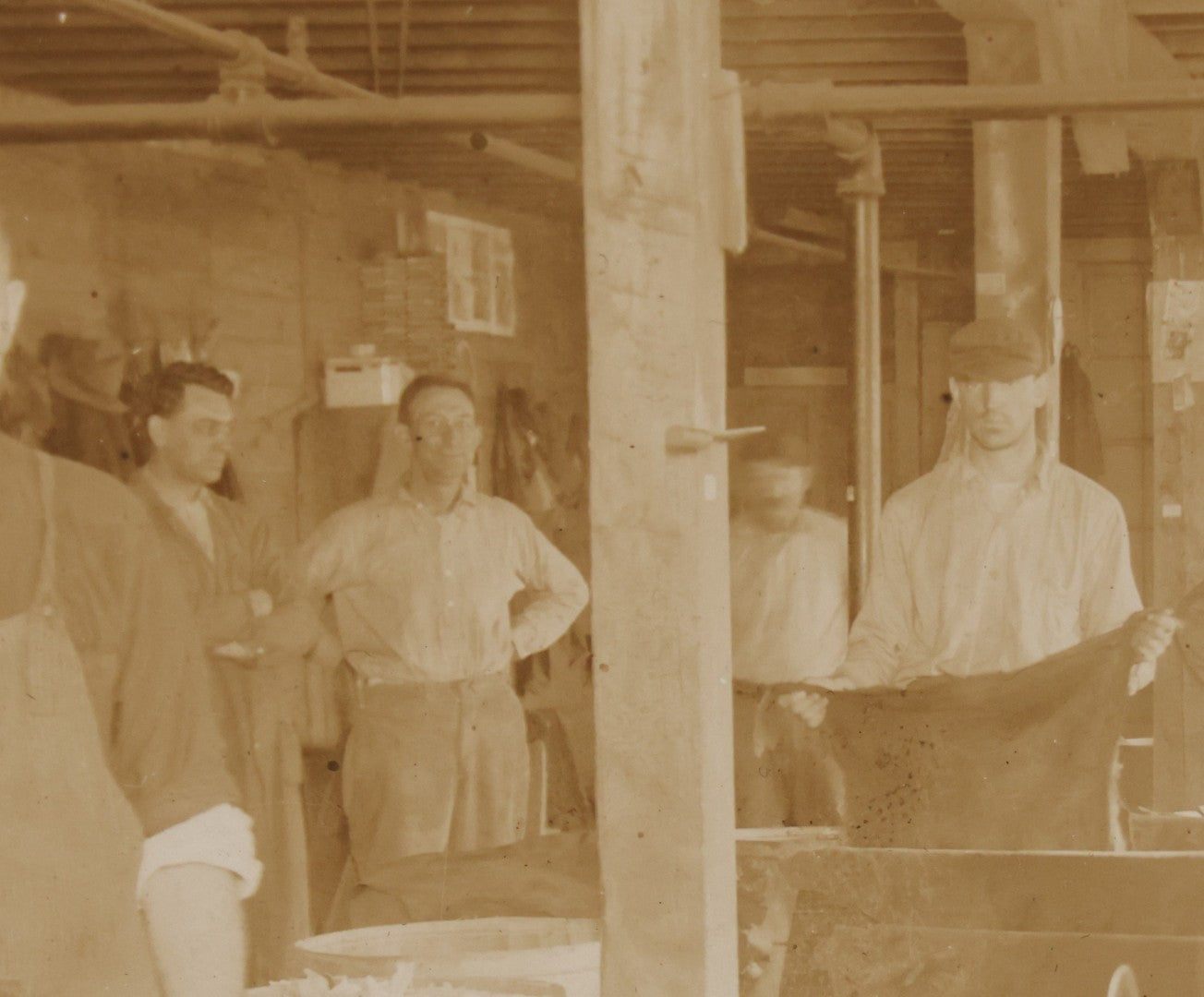 Lot 069 - Antique Boarded Occupational Photograph Of Group Of Workers, Likely In A Tannery