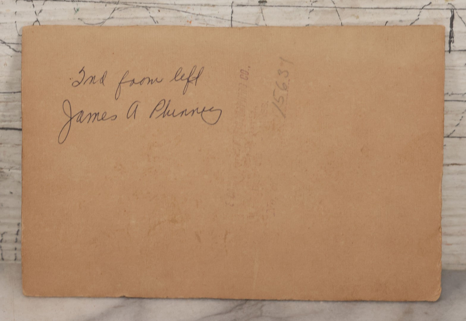 Lot 070 - Antique Flush Mount Boarded Occupational Photograph Of Group Of Five Burly Workers Posing In A Doorway, James A. Phinney Identified, Boston Photographer Mark On Verso