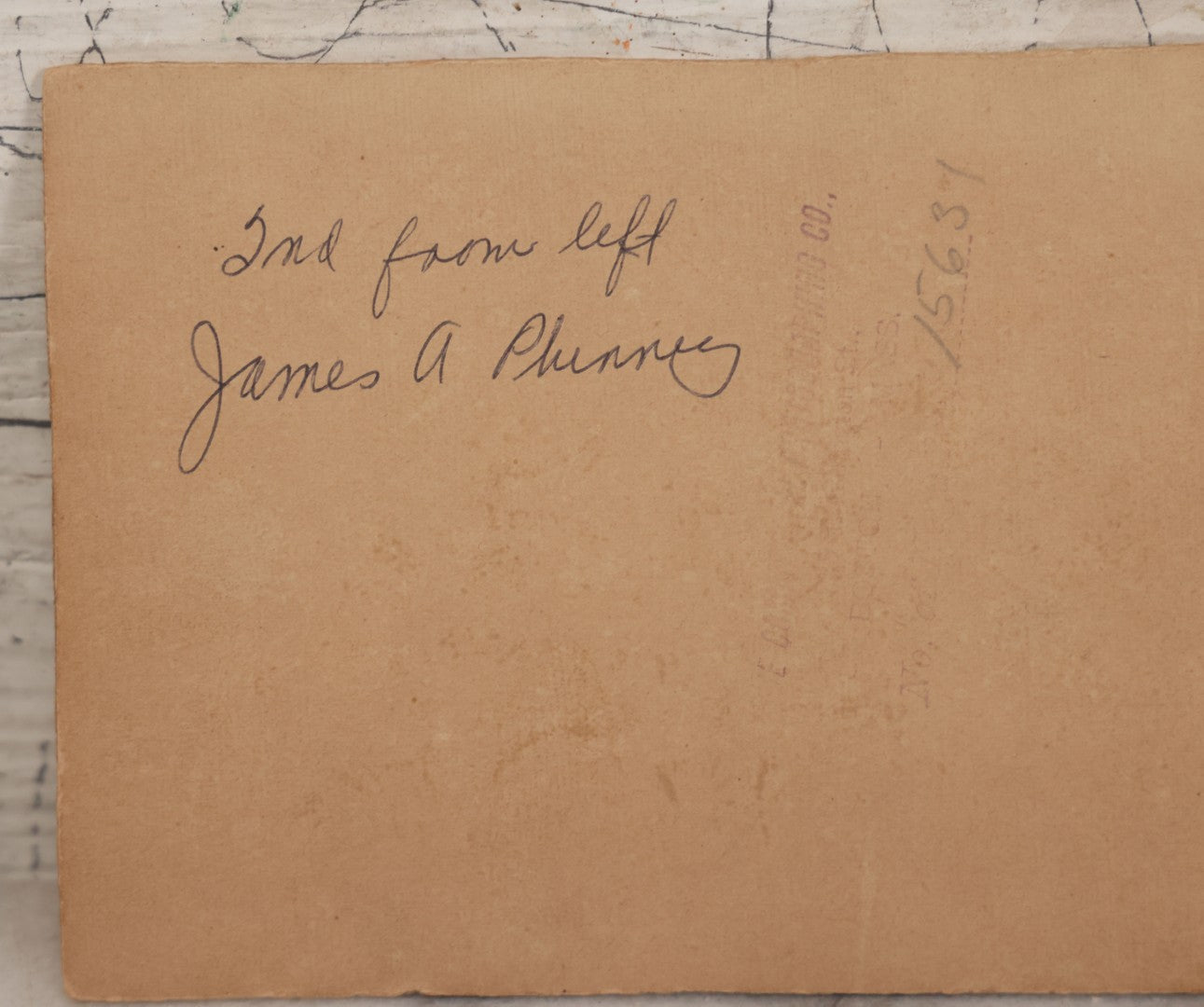 Lot 070 - Antique Flush Mount Boarded Occupational Photograph Of Group Of Five Burly Workers Posing In A Doorway, James A. Phinney Identified, Boston Photographer Mark On Verso