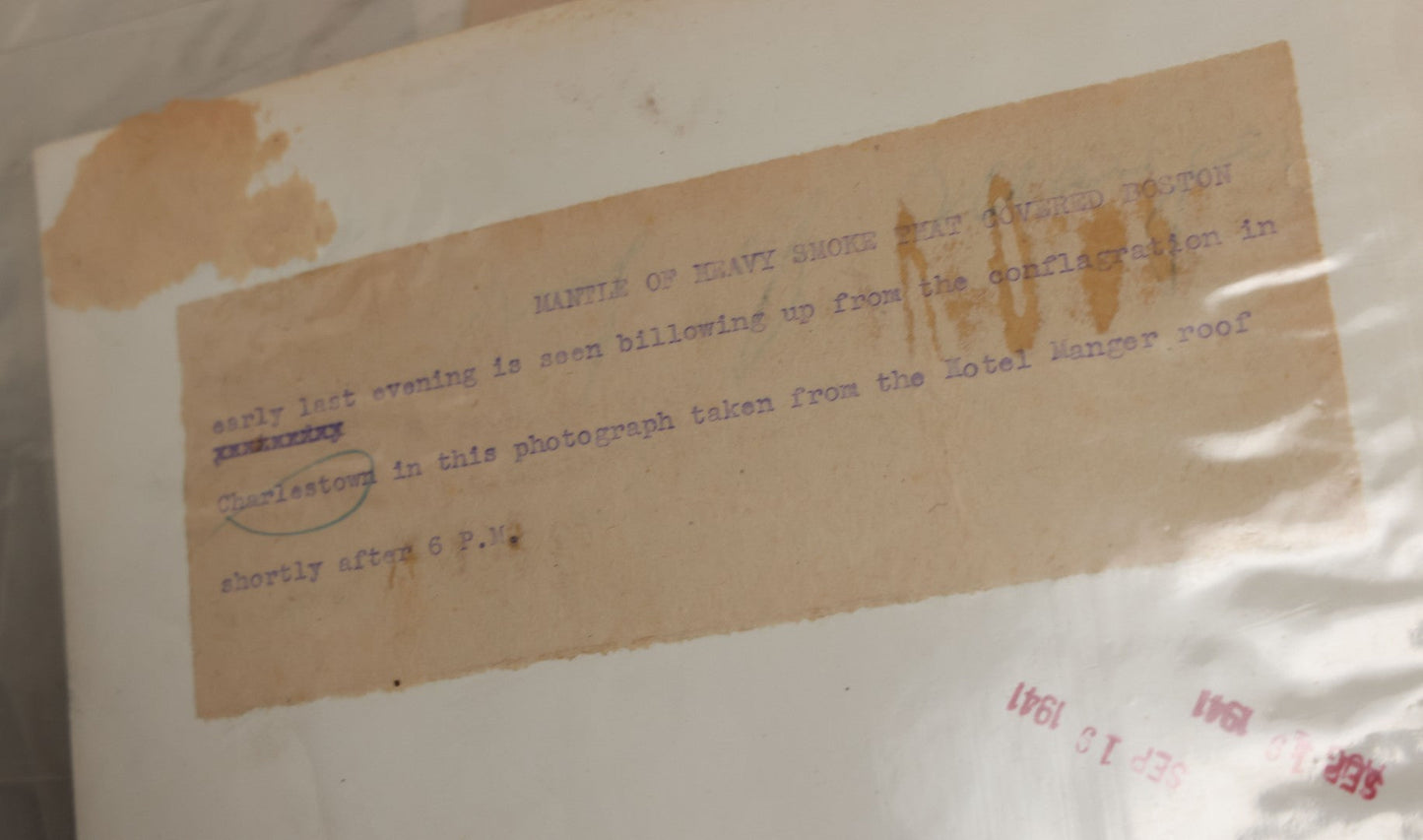 Lot 001 - Extensive Grouping Of 100+ Documentary Press Photos Of Firefighters Battling Fires, Aftermath And Destruction, And Firefighting Apperatus, In And Around The City Of Boston, Late 1930s To 1950s, With Notes Regarding Date And Location, 9" x 7"