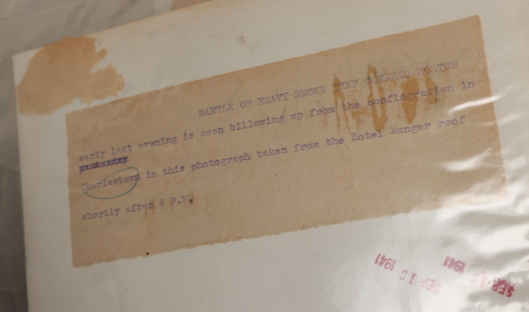 Lot 001 - Extensive Grouping Of 100+ Documentary Press Photos Of Firefighters Battling Fires, Aftermath And Destruction, And Firefighting Apperatus, In And Around The City Of Boston, Late 1930s To 1950s, With Notes Regarding Date And Location, 9" x 7"