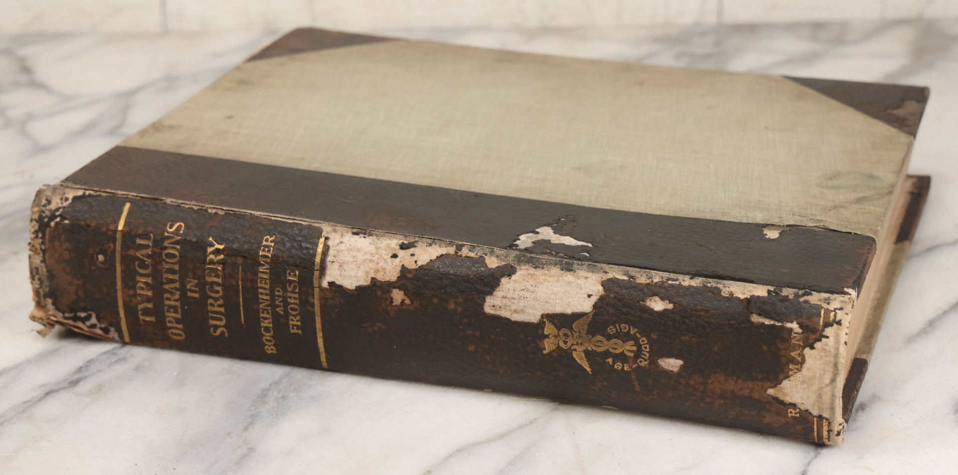 Lot 002 - "Atlas Of Typical Operations In Surgery" Antique Book By Dr. Ph. Bockenheimer & Dr. Fritz Frohse, With 60 Full Color Illustrations By Franz Frohse, English Adaptation By J. Howell Evans, Rebman Company, New York, Publishers, Circa 1900