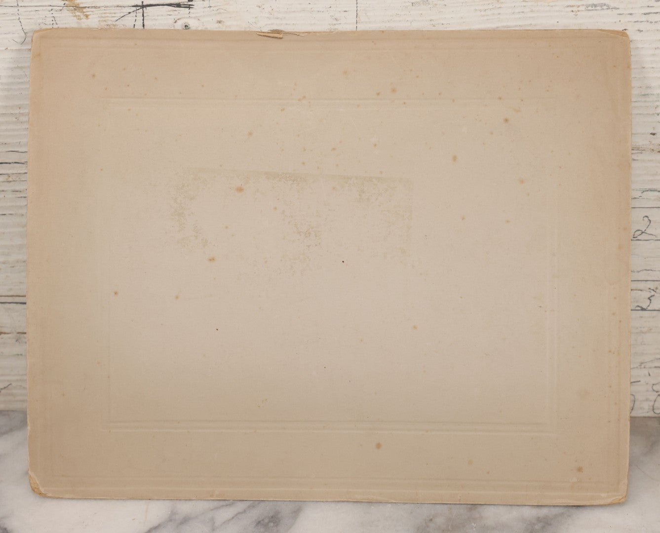 Lot 077 - Antique Boarded Occupational Photograph Of Two Butchers Behind Counter, With Sausage, Full Pig, And Other Meat Products Visible In Photo, And Large Commercial Scale