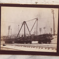 Lot 078 - Antique Boarded Photograph Of Two Train Cars On Tracks With Advertising For Dolese & Shepard, Chicago And Other Lettering, In Front Of Chicago Worlds Fair Buildings, Dame, Stoddard & Kendall, Developers, Boston