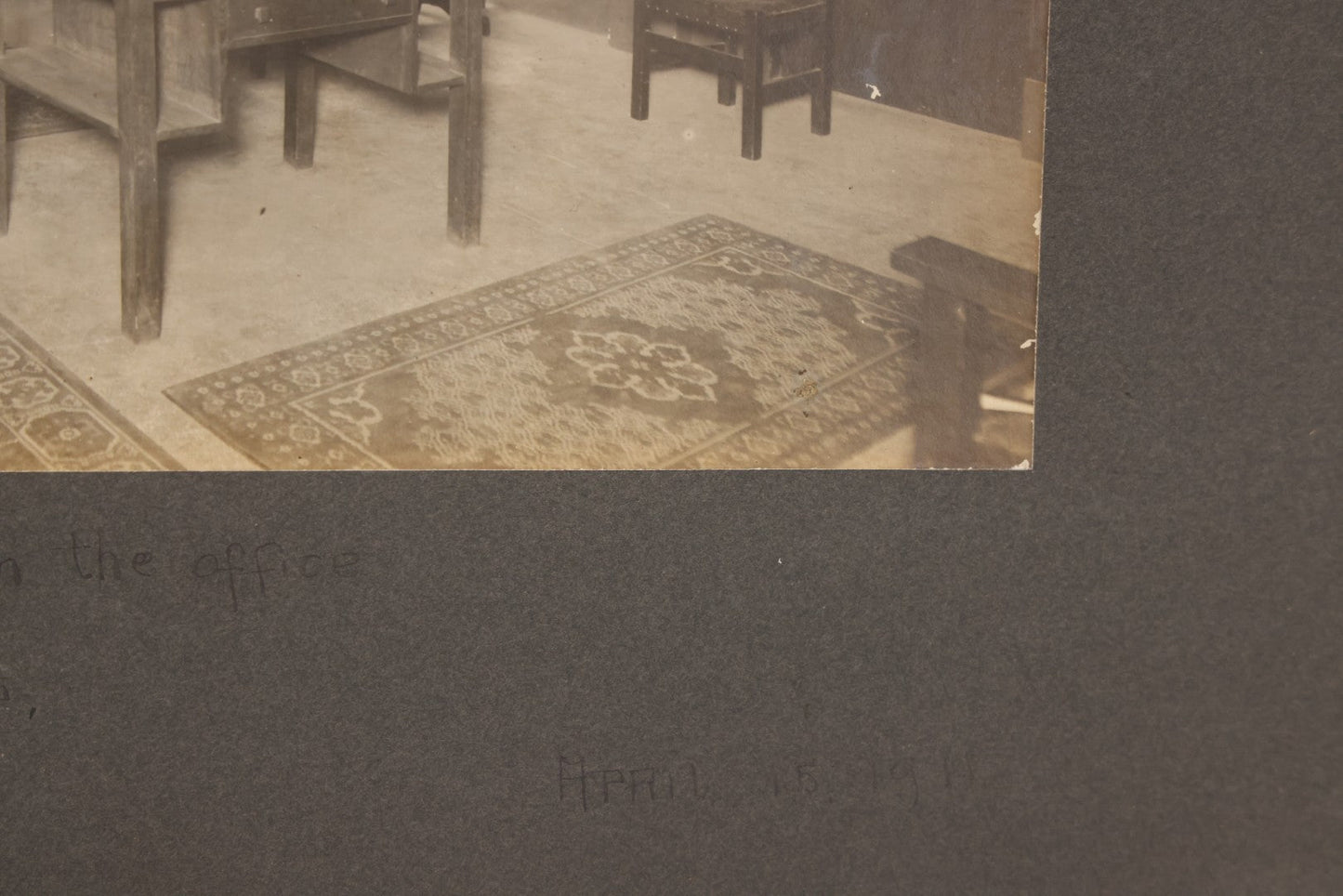 Lot 079 - Antique Boarded Occupational Photograph Of Reception Room Of The Office Of Dr. J.B. Ellis, D.M.D. (Doctor Of Medicine In Dentistry), Everett, Massachusetts, April 15, 1914