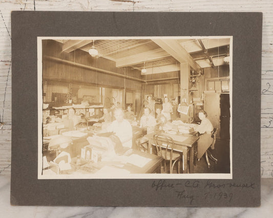 Lot 082 - Antique Boarded Occupational Photograph Of Women Office Workers In Office Of C.A. Grossework