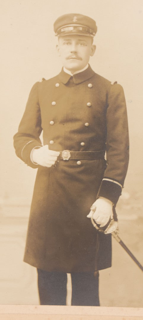 Lot 091 - Antique Boarded Photograph Of French Navy (Marine National) Officer In Formal Dress Uniform, Ejotte-Latouche, Photographer, Brest, France