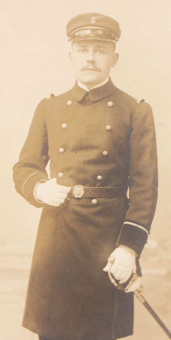 Lot 091 - Antique Boarded Photograph Of French Navy (Marine National) Officer In Formal Dress Uniform, Ejotte-Latouche, Photographer, Brest, France