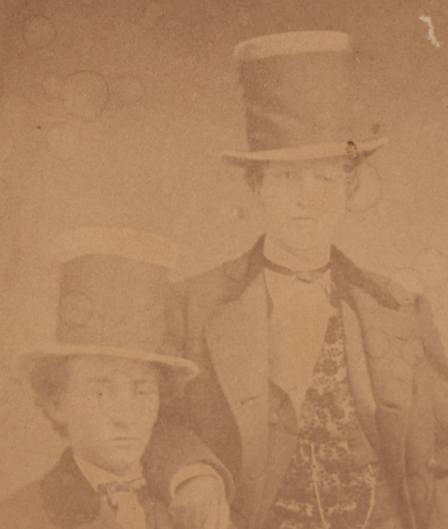 Lot 102 - Antique Boarded Photograph Of Six Well Dressed Men In Stovepipe Top Hats 
