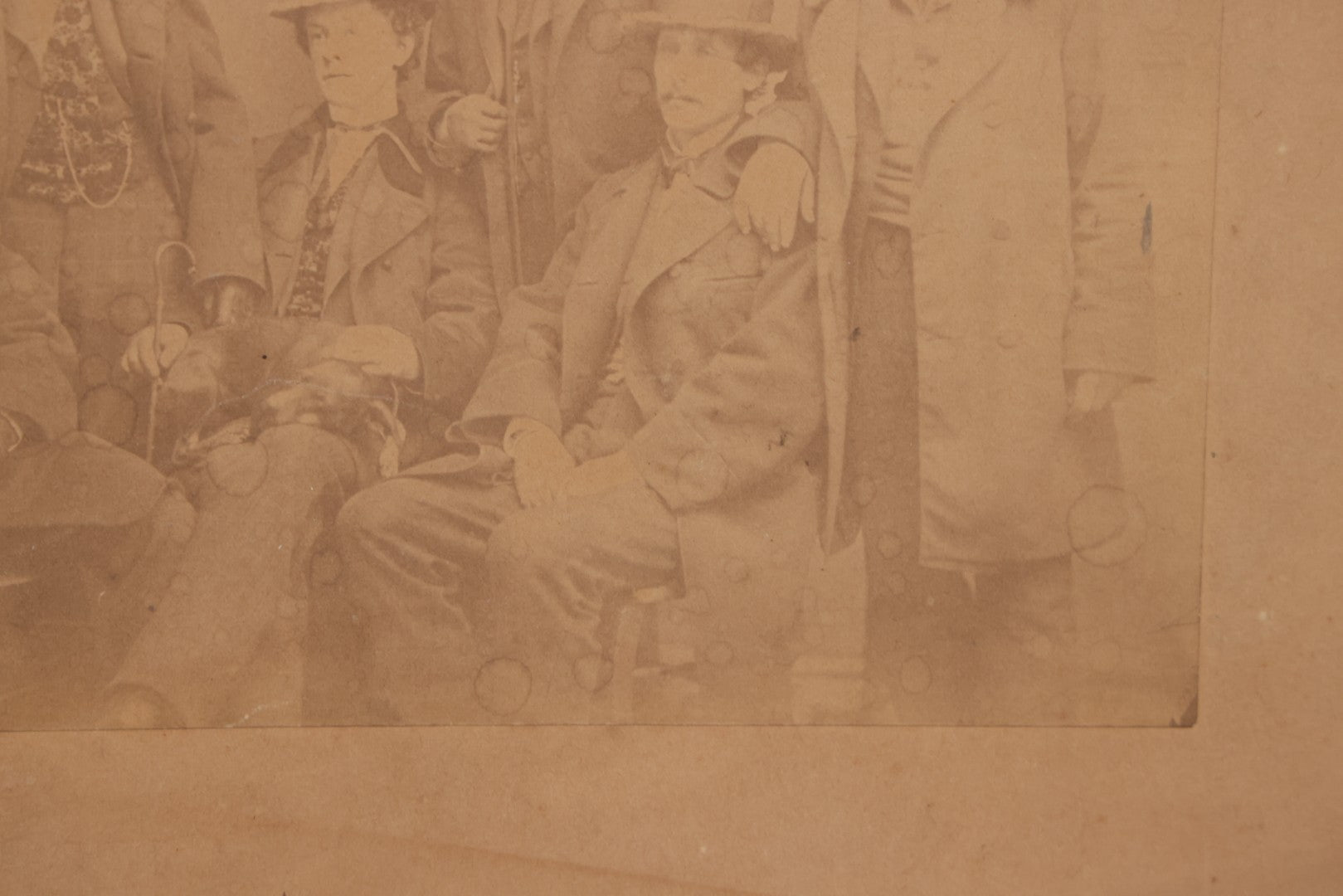 Lot 102 - Antique Boarded Photograph Of Six Well Dressed Men In Stovepipe Top Hats 