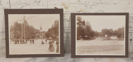 Lot 123 - Pair Of Antique Paper Mounted Photographs Of Bronx Park Entrance And Woodlawn Cemetary Entrance, New York City, Photos By O. Puller, Circa 1902
