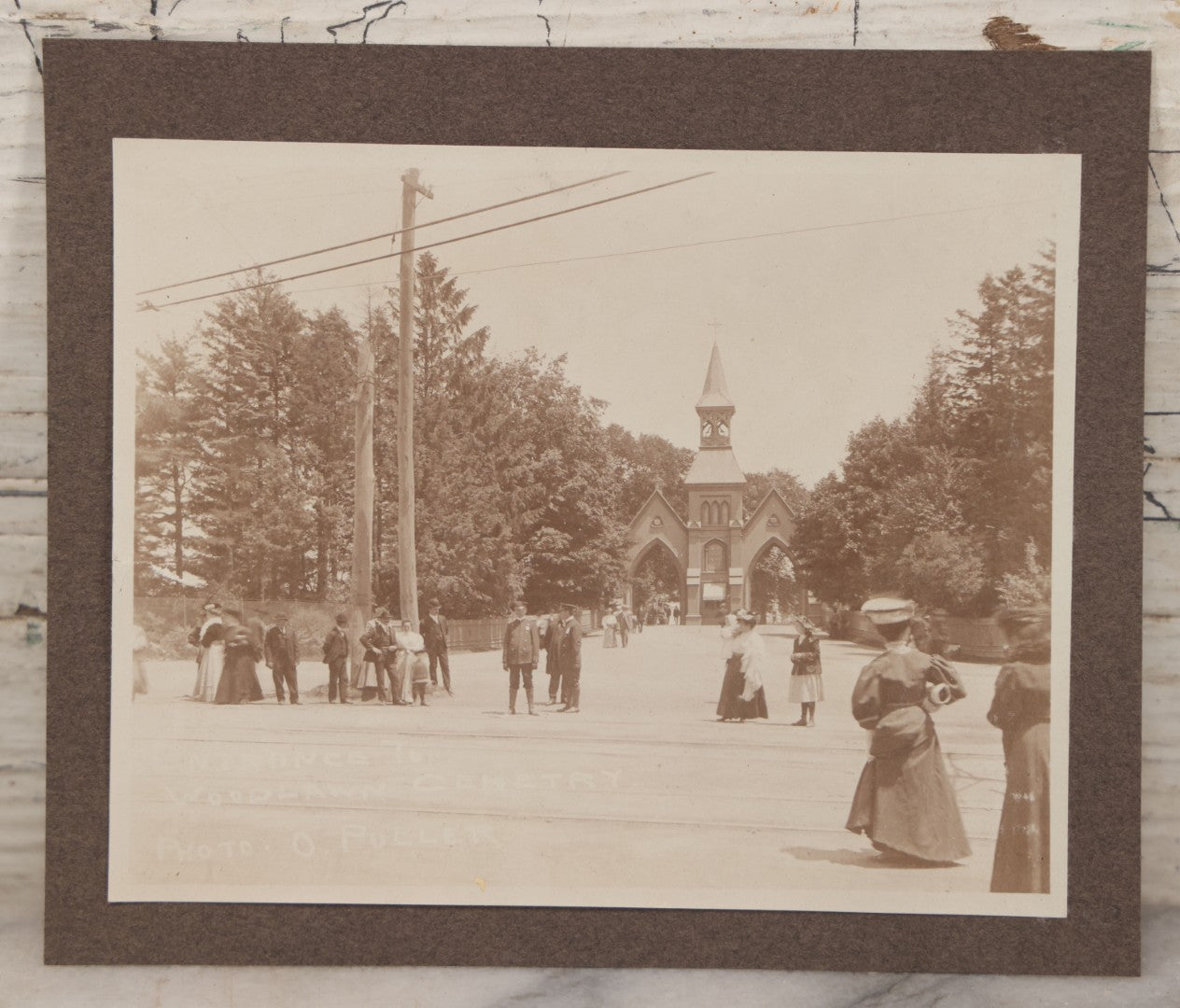 Lot 123 - Pair Of Antique Paper Mounted Photographs Of Bronx Park Entrance And Woodlawn Cemetary Entrance, New York City, Photos By O. Puller, Circa 1902