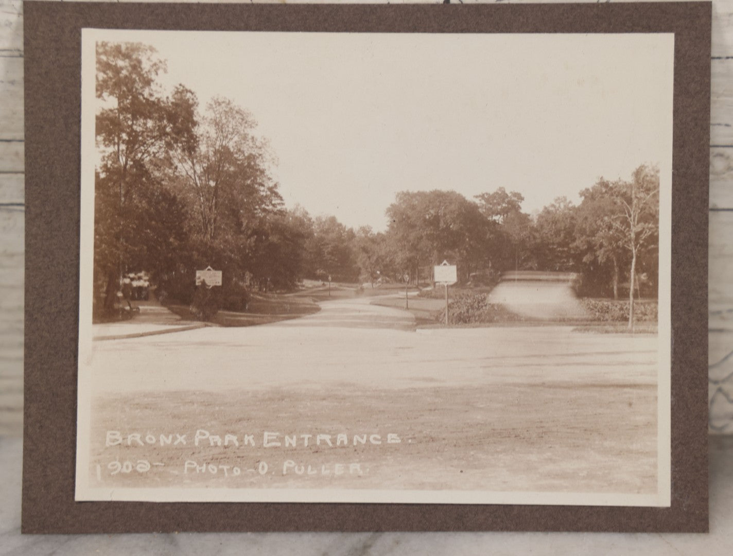 Lot 123 - Pair Of Antique Paper Mounted Photographs Of Bronx Park Entrance And Woodlawn Cemetary Entrance, New York City, Photos By O. Puller, Circa 1902