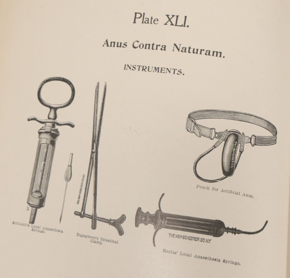 Lot 002 - "Atlas Of Typical Operations In Surgery" Antique Book By Dr. Ph. Bockenheimer & Dr. Fritz Frohse, With 60 Full Color Illustrations By Franz Frohse, English Adaptation By J. Howell Evans, Rebman Company, New York, Publishers, Circa 1900