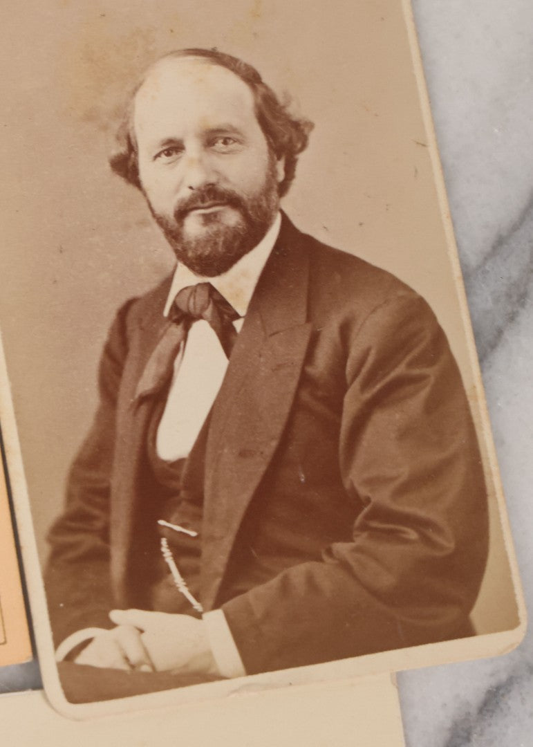 Lot 134 - Grouping Of 19 Antique Carte De Visite C.D.V. Photographs Including Pretty Woman With Long Blond Hair, Man With Mutton Chops, Little Girl Seated On Table, Incredulous Baby, Woman With Ruffled Collar, Man With Preposterous Mustache, And More