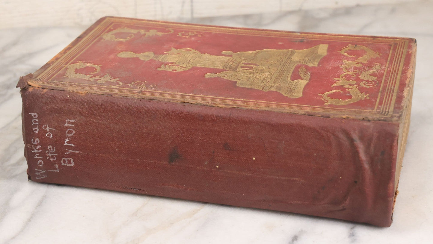 Lot 151 - "The Works Of Lord Byron: Embracing His Suppressed Poems And A Sketch Of His Life" Antique Poetry Book, Illustrated, New Edition, Complete In One Volume, Phillips, Sampson, And Company, Publishers, Boston, 1855