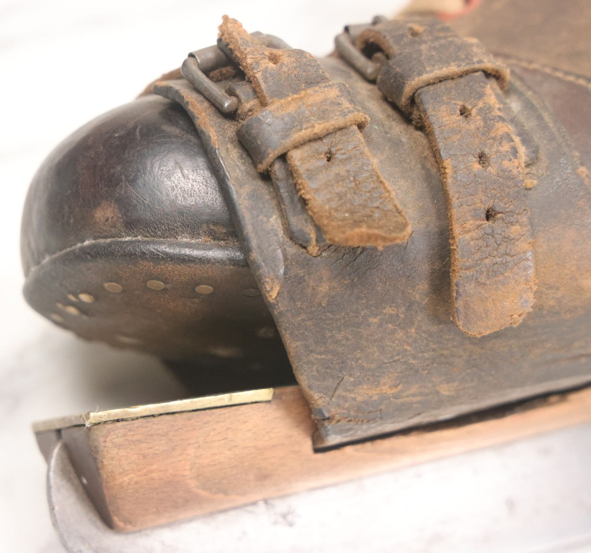 Lot 006 - Pair Of Antique Cert Gripwell Leather Boots With Period Ice Skates, Manufactured Marsden Brothers, Skate-Makers, Sheffield, England
