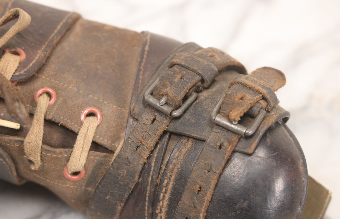 Lot 006 - Pair Of Antique Cert Gripwell Leather Boots With Period Ice Skates, Manufactured Marsden Brothers, Skate-Makers, Sheffield, England