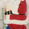 Lot 009 - Vintage Folk Art Hand Cut Hand Painted Christmas Santa Claus Wooden Lawn Ornament, 11-1/2" x 21-3/4"