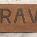 Lot 010 - Vintage Folk Art Wooden Name Plate Sign With Individually Hand Carved Letters For "J. Craven," 12" x 3-1/8"