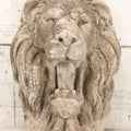 Lot 013 - Vintage Cast Cement Roaring Lion Head With Natural Patina, Thick Gauge Wire Hanger On Back, 10" x 16"