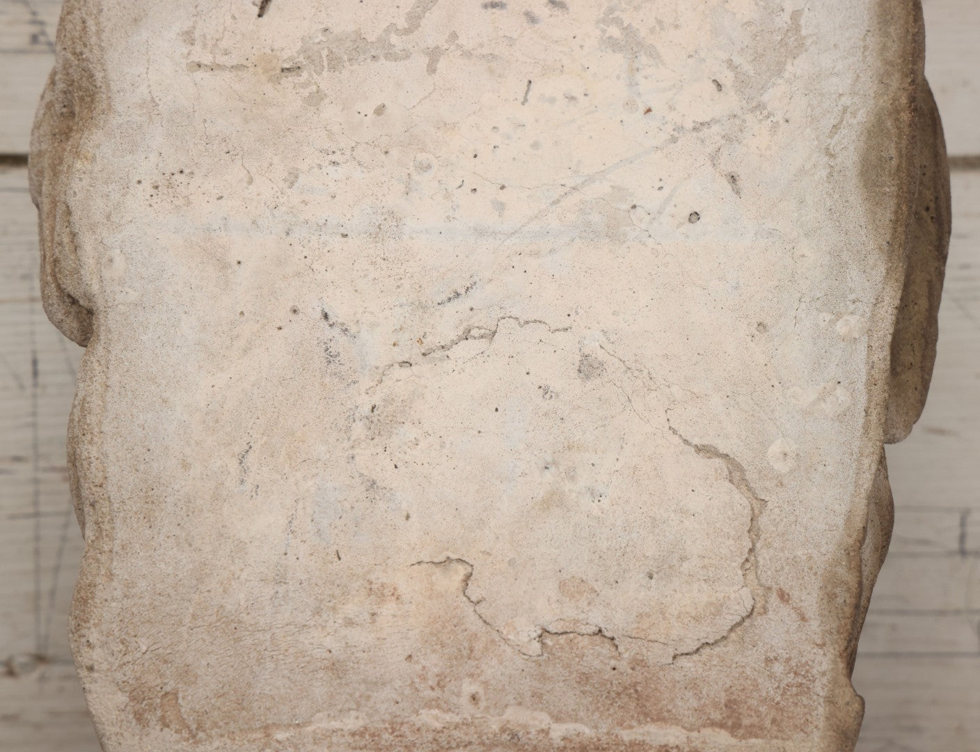 Lot 013 - Vintage Cast Cement Roaring Lion Head With Natural Patina, Thick Gauge Wire Hanger On Back, 10" x 16"