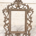 Lot 019 - Antique Ornate Gold Painted Cast Metal Rococco Style Frame With Folding Stand