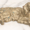 Lot 021 - Vintage Cast Brass Figural Dog Inkwell With Hinged Head Lid