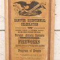 Lot 025 - Vintage Masonite Mounted Flyer Advertisement For The Fourth Of July Party And Hanover New Hampshire Bicentennial Celebration Parade And Fireworks, July 4, 1961, Includes Program Of Events For Picnic And Outing, Patriotic Motifs, In Frame