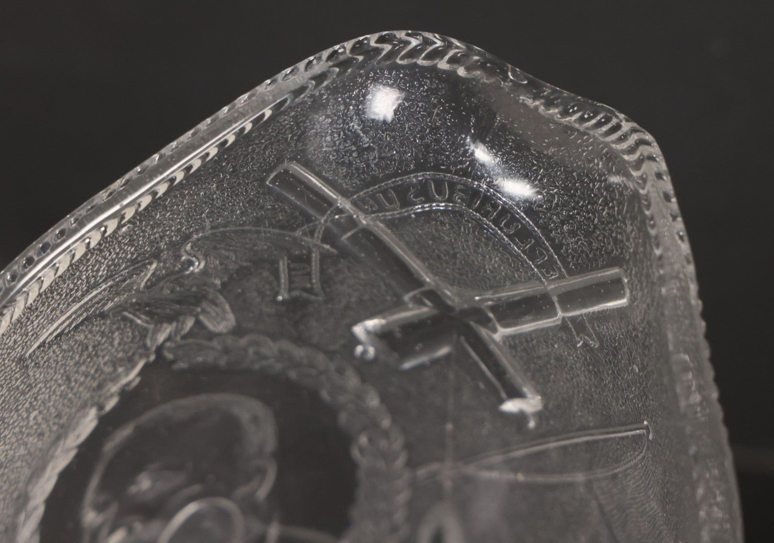 Lot 027 - Antique Early American Pattern Glass E.A.P.G. Spanish American War Battle Of Manila Bay Commemorative Pitcher With Admiral Dewey And U.S.S. Olympia, Patriotic Symbols Including Weaponry And Flags, Manufactured By Beatty-Brady Glass Co., Indiana