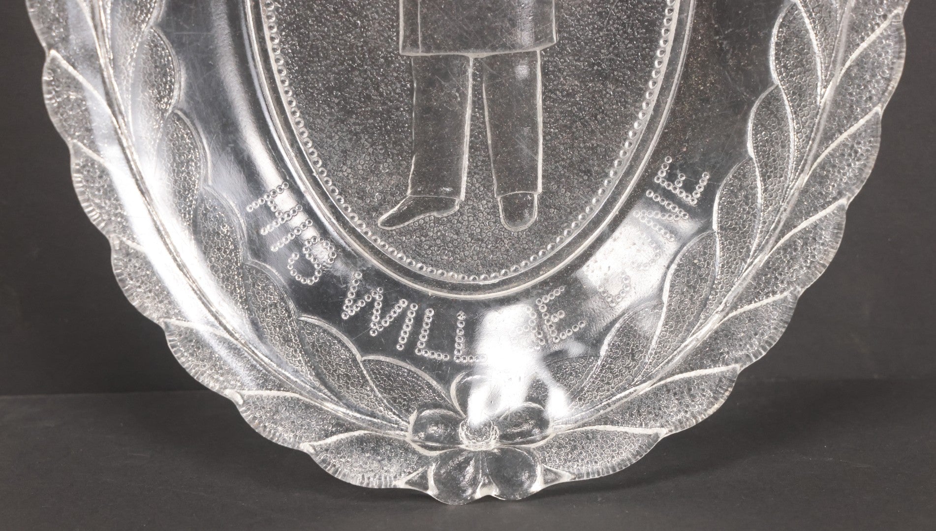 Lot 029 - Antique Early American Pattern Glass E.A.P.G. William Mckinley Assassination Memorial Platter, "It Is God's Way, His Will Be Done," Circa 1901