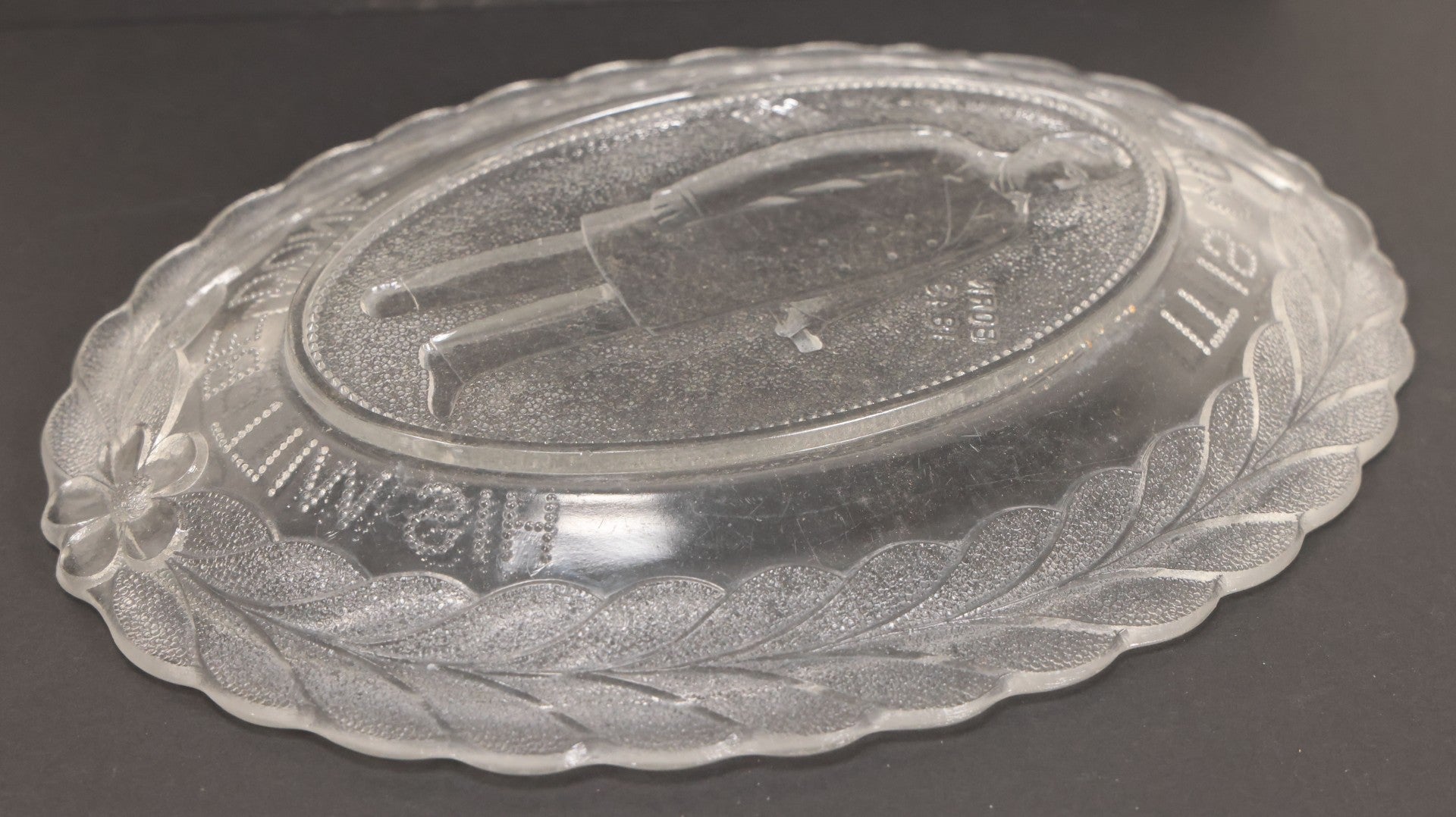 Lot 029 - Antique Early American Pattern Glass E.A.P.G. William Mckinley Assassination Memorial Platter, "It Is God's Way, His Will Be Done," Circa 1901