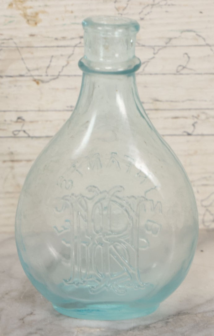 Lot 031 - Antique Clear Glass Infants Nursing Bottle With I.N.B. Monogram, 5-1/2" Height