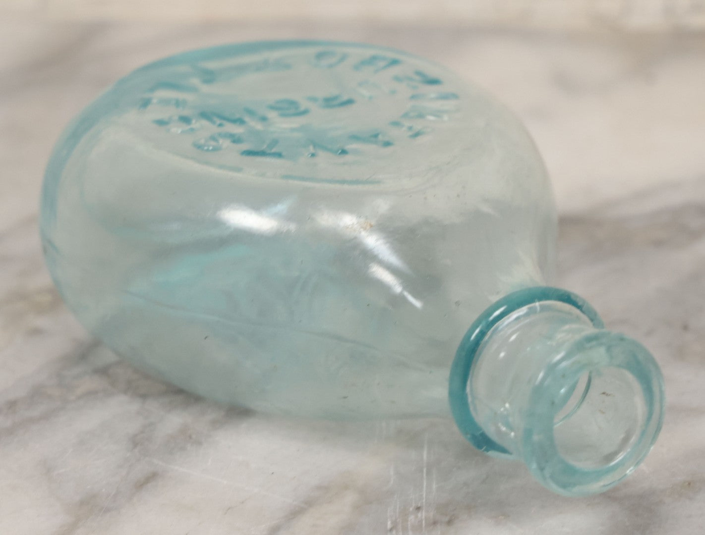 Lot 031 - Antique Clear Glass Infants Nursing Bottle With I.N.B. Monogram, 5-1/2" Height
