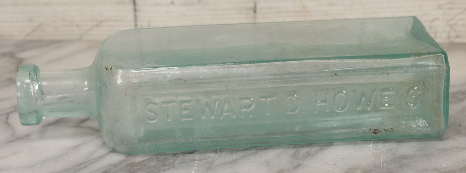 Lot 033 - Antique Stewart D. Howe's Arabian Tonic Blood Purifier Patent Medicine Apothecary Glass Bottle, New York, With Embossed Lettering, 9-3/8" Height