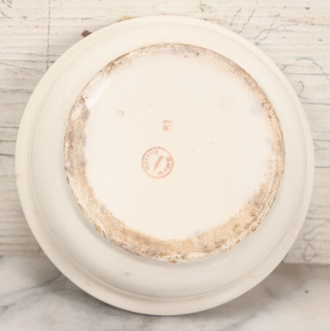 Lot 039 - Pair Of Antique Children's Plate Bowls Including Alphabet Dish With Children Riding Dog And Baby Dish With Child Playing With Toys, Marked Made In Czecho-Slovakia