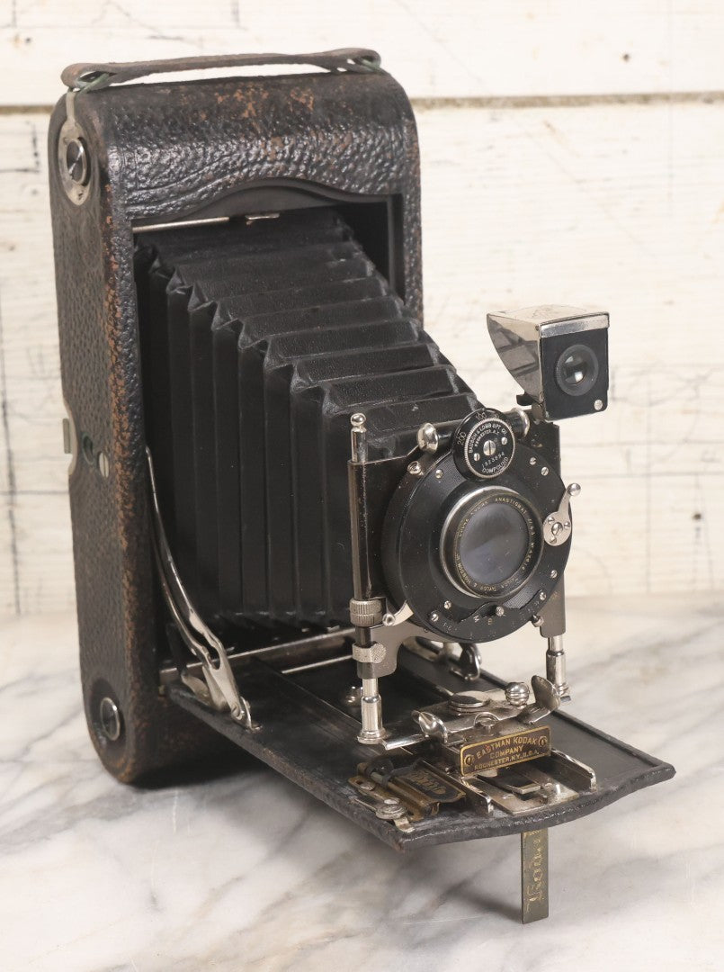 Lot 044 - Antique No. 3-A Folding Pocket Kodak Model C Camera Manufactured By Eastman Kodak Co., Rochester, New York, With Cooke Lens Manufactured By Taylor Taylor & Hobson, Limited, Last Patent Date October 19, 1909, Note Camera Has Musty Smell