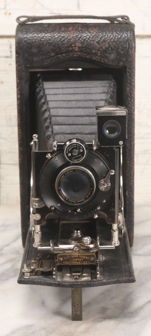 Lot 044 - Antique No. 3-A Folding Pocket Kodak Model C Camera Manufactured By Eastman Kodak Co., Rochester, New York, With Cooke Lens Manufactured By Taylor Taylor & Hobson, Limited, Last Patent Date October 19, 1909, Note Camera Has Musty Smell