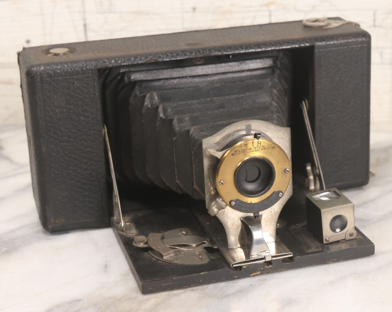Lot 046 - Antique Ansco No. 3A Folding Buster Brown Model A Folding Camera With Lens By Wollensak Optical Co., Rochester, New York, Circa 1915