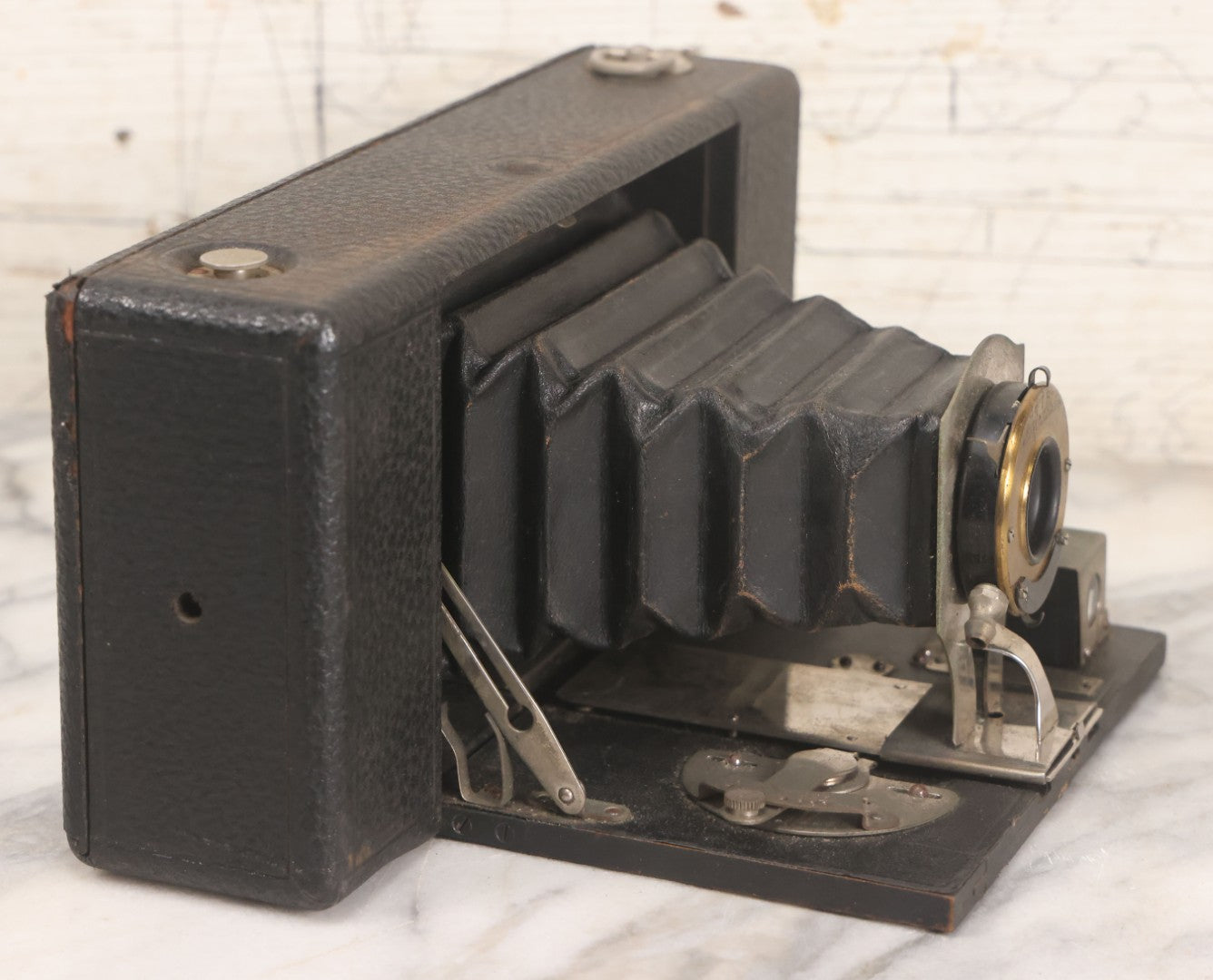 Lot 046 - Antique Ansco No. 3A Folding Buster Brown Model A Folding Camera With Lens By Wollensak Optical Co., Rochester, New York, Circa 1915