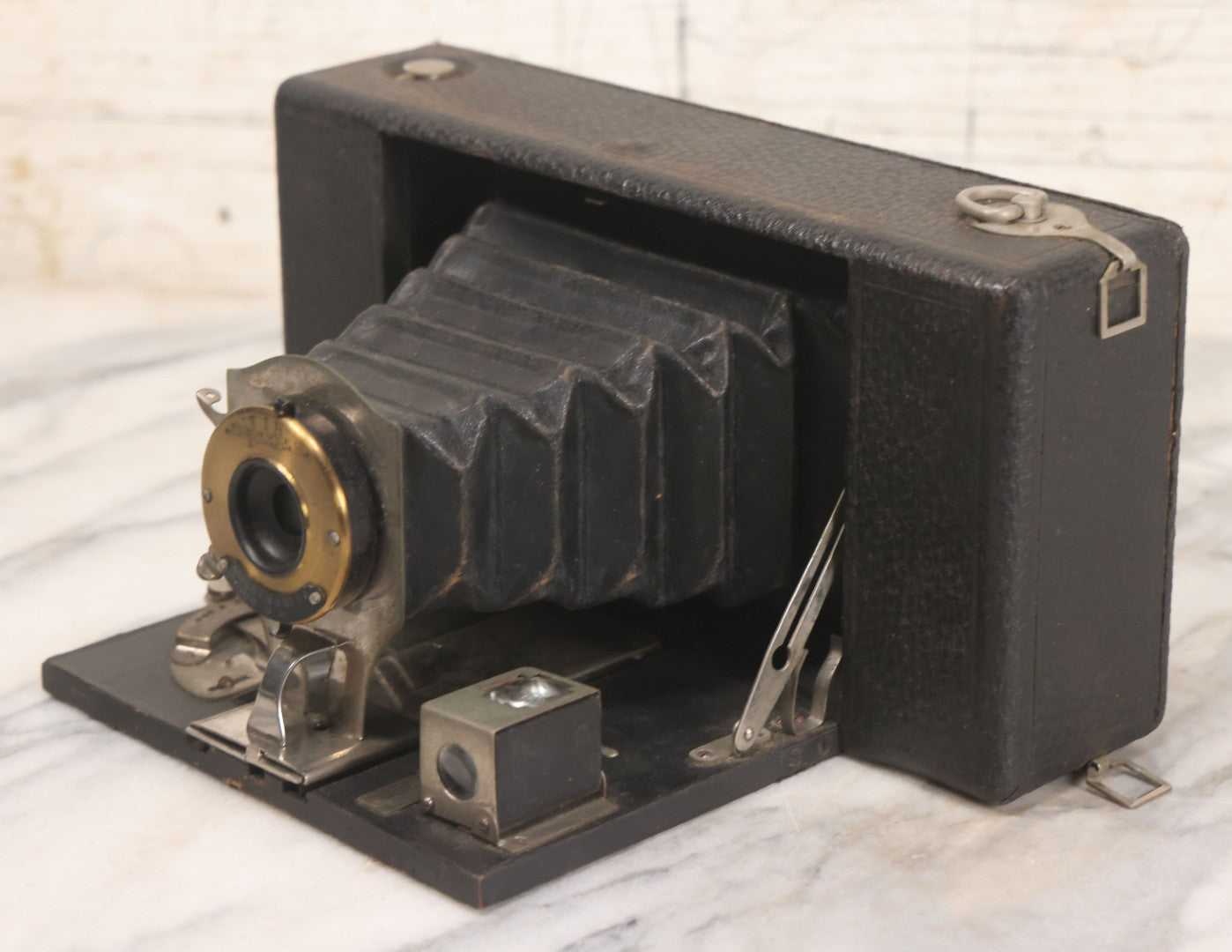 Lot 046 - Antique Ansco No. 3A Folding Buster Brown Model A Folding Camera With Lens By Wollensak Optical Co., Rochester, New York, Circa 1915