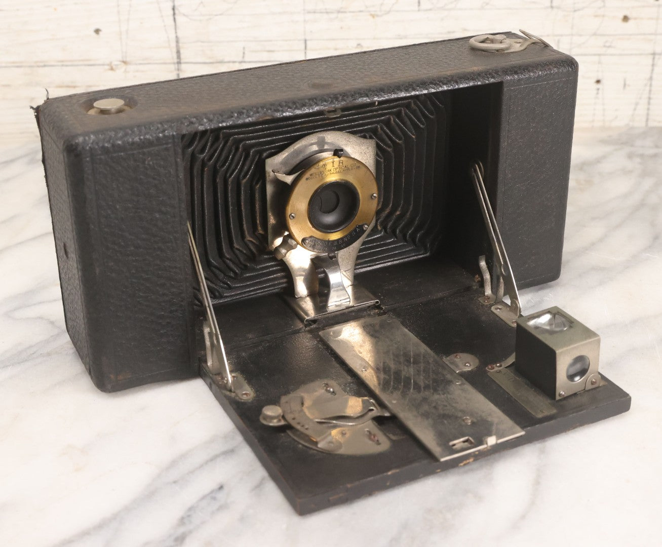 Lot 046 - Antique Ansco No. 3A Folding Buster Brown Model A Folding Camera With Lens By Wollensak Optical Co., Rochester, New York, Circa 1915