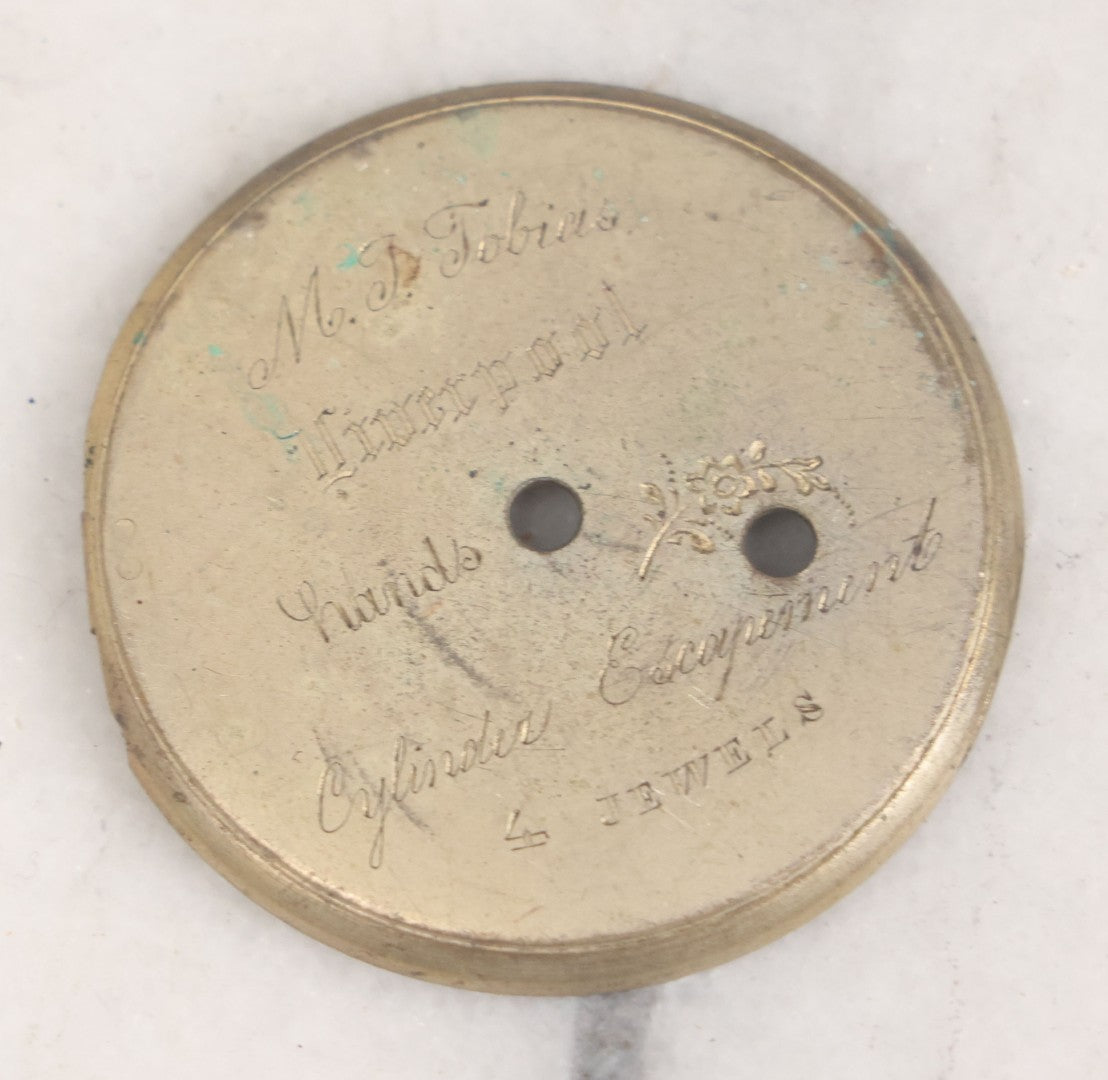 Lot 048 - Mixed Antique Salvage Grouping Of Pocket Watch Parts Including Porcelein Clock Faces, Movements, And Case Parts, 35+ Pieces, Makers Include J.F. Cooper, William Favre, F. Huquenm, M.J. Tobias