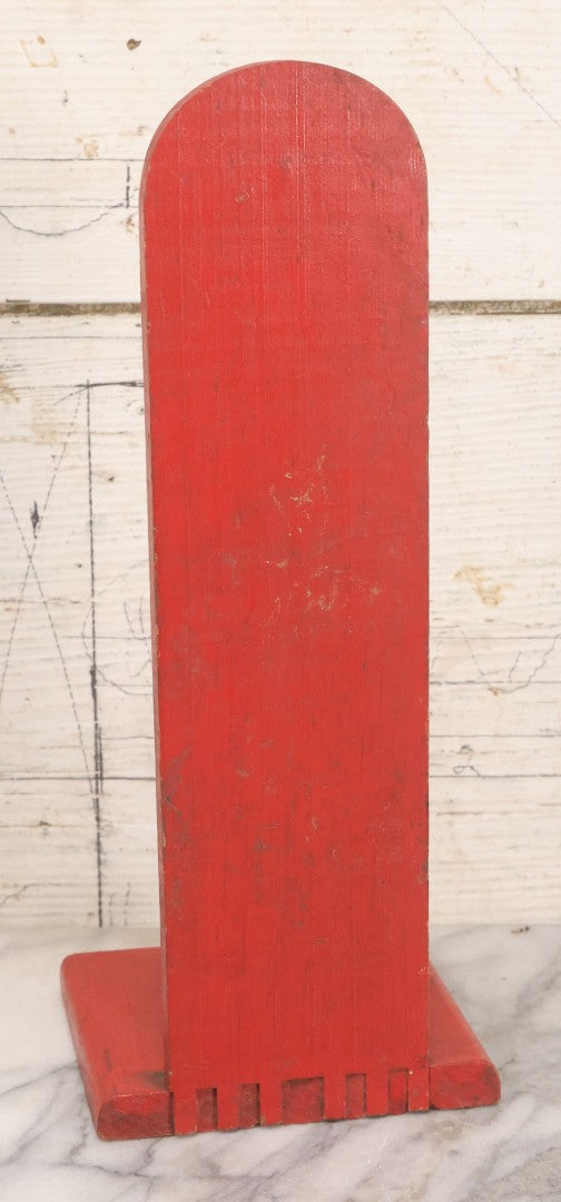 Lot 053 - Vintage Painted Wood "High Striker" Or "Strongman" Carnival Style Tabletop Toy With Young Boy Boxer And Finger Operated Bell Ringer, Circa 1950