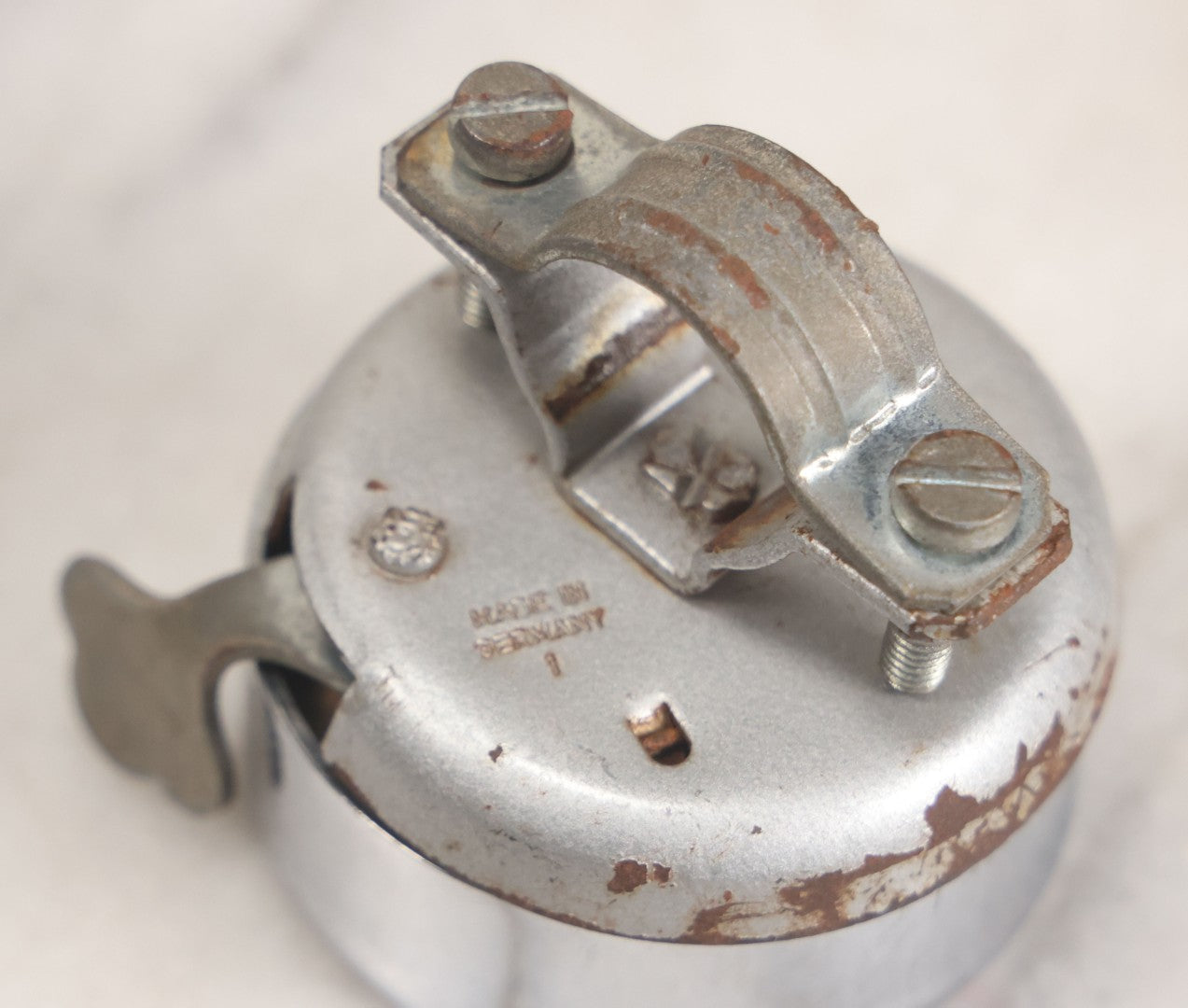 Lot 055 - Vintage Mickey Mouse Magician Chrome Bicycle Bell With Handlebar Clamp, Copyright Walt Disney Productions, Made In Germany, Ringer Functions